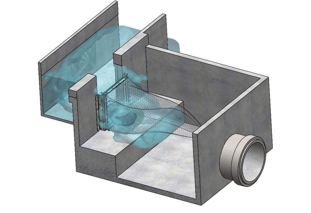 Illustration 3D piège à macro-déchets